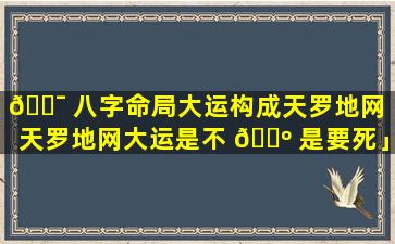 🐯 八字命局大运构成天罗地网「天罗地网大运是不 🐺 是要死」